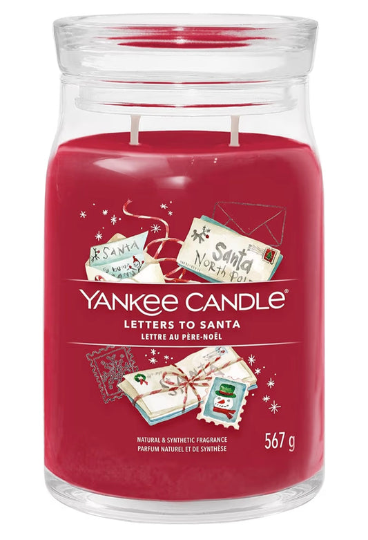 Yankee Candle Signature Scented Candle, Letters to Santa Claus in Large Jar with Double Wick, Soy Wax Blend