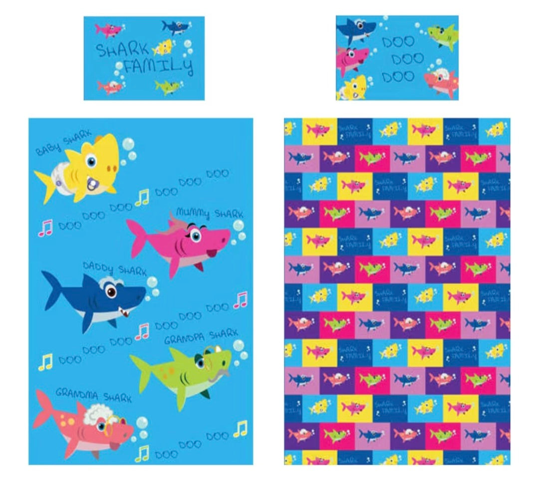 Baby Shark Single Duvet Set (Reversible)