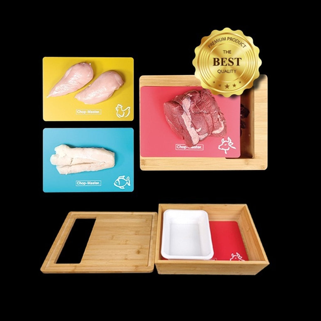 Chop-Master 'WORLDS BEST' Chopping Board System 100% Bamboo
