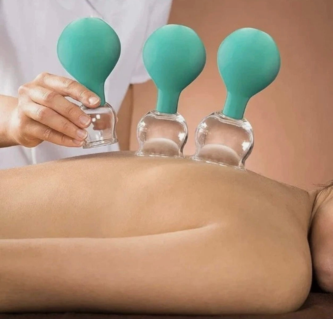 PURAVA Cupping Therapy Set with Suction Ball Glass Cupping Set for Neck & Back