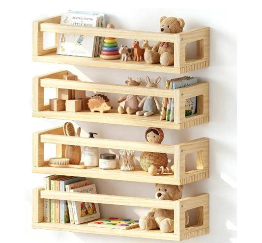 16.5inch Natural Wood Floating Shelves. 4 Pack
