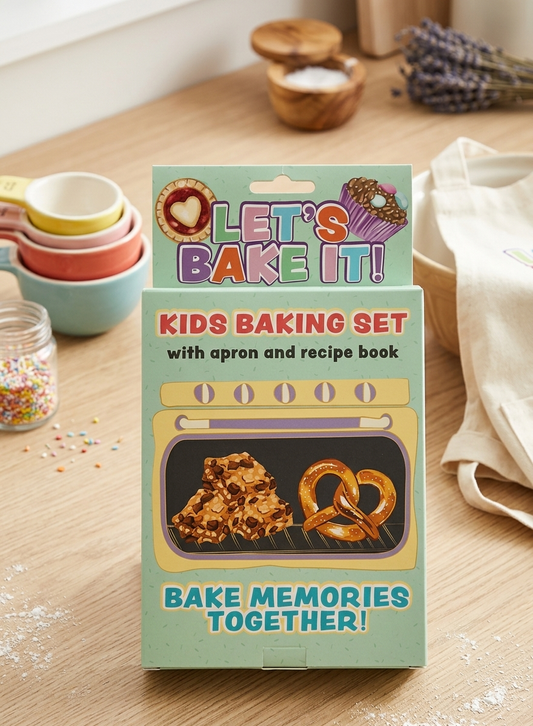 Let's Bake It Kids Baking Set With Apron & Recipe Book