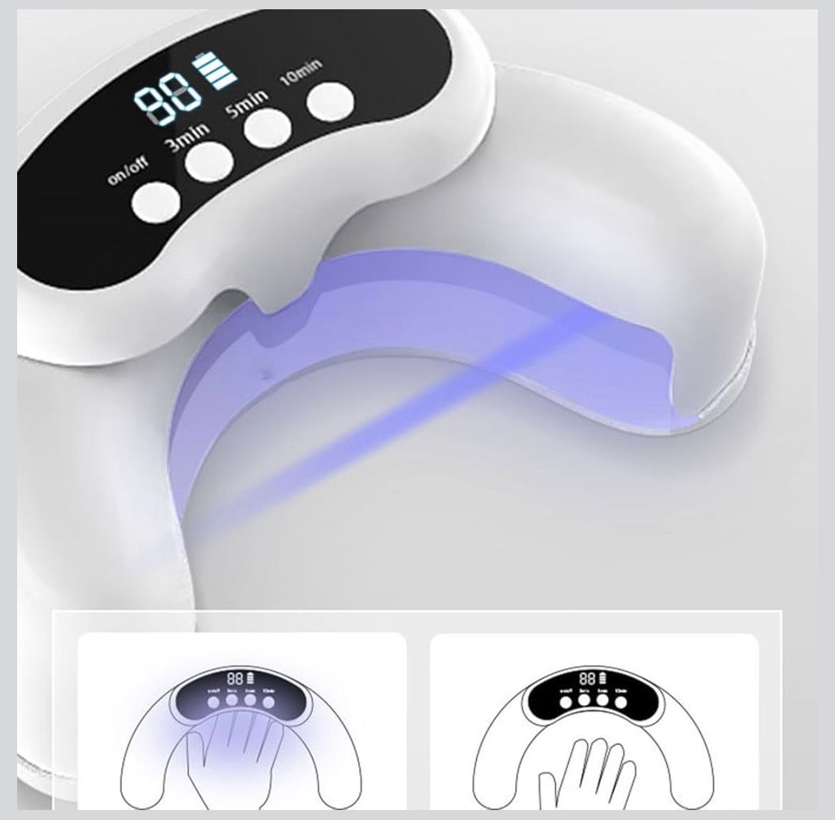 UV LED Nail Lamp - 45W Gel Nail Lamp | Foldable Polish Curing Light | LED for Gel Polish | Claw Curing Light with Timer | Home Salon