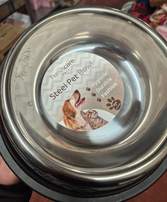 Stainless Steel Non Slip Dog Bowls - Pack of 2, 580 ml /19.6oz Medium for Pet Drinking Water & Feeding Food Bowl