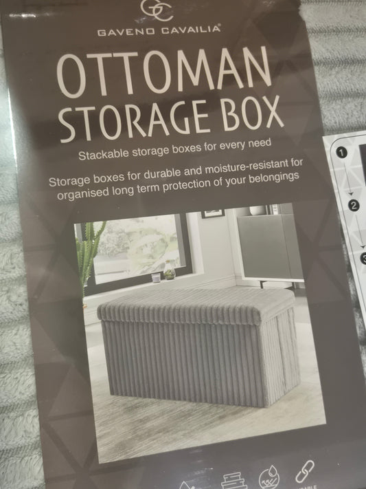 Luxury Ribbed Storage Table Top Ottoman in 2 colours Stackable