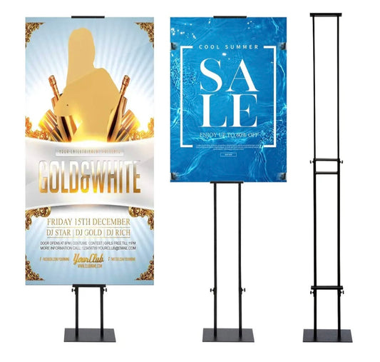 VAIIGO Double-Sided KT Board Sign Stand Adjustable Poster Stand Heavy Duty Floor Advertising Sign Holder Height Up to 75inches for Boa