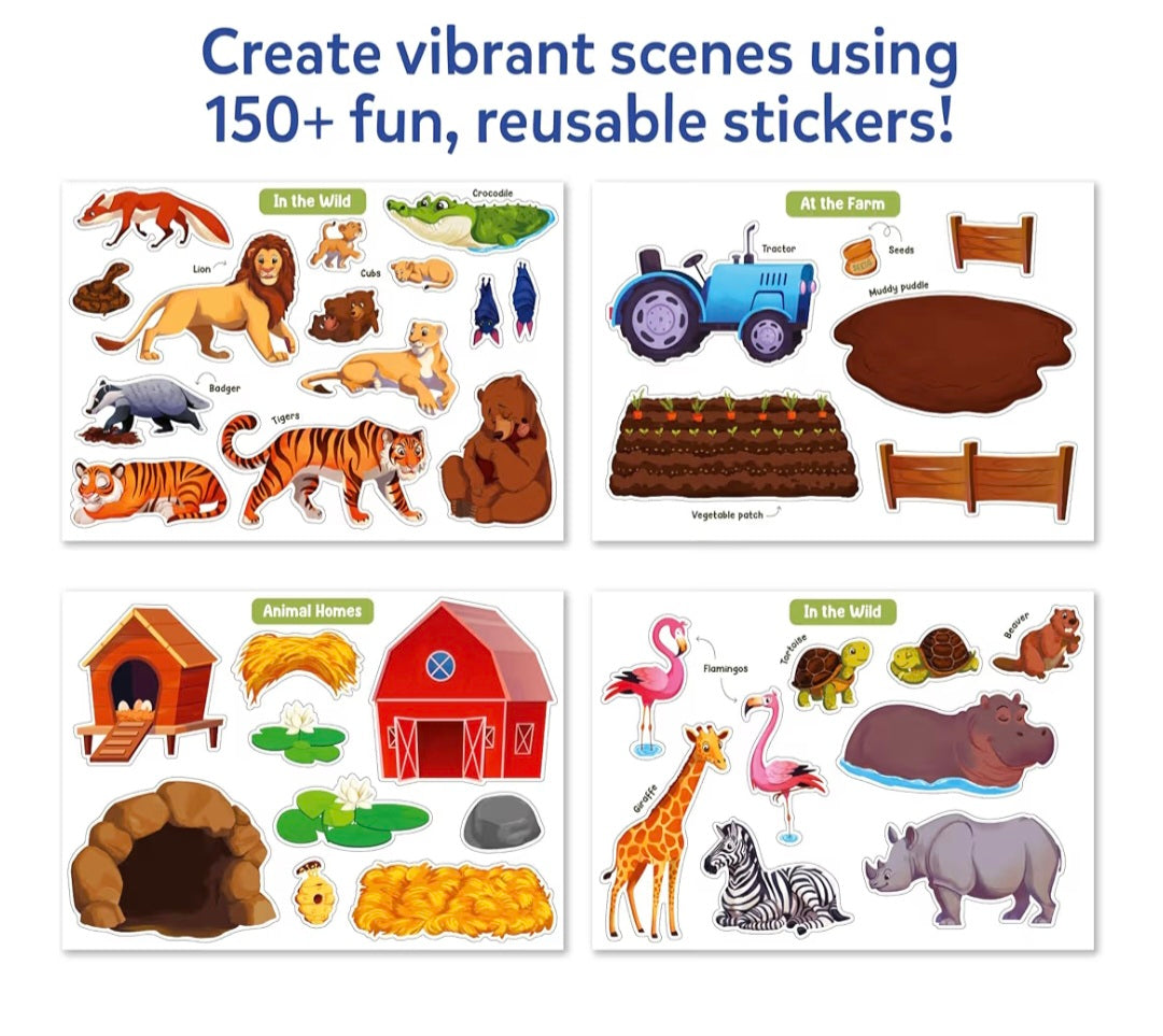 Skillmatics Activity Kit - Creative Storytelling & Skill Building with 150+ Reusable Stickers, Educational, Mess-Free Fun-Animal Adventures