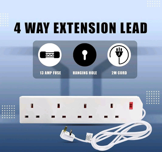 4 Way Extension Lead with 2m Lead
