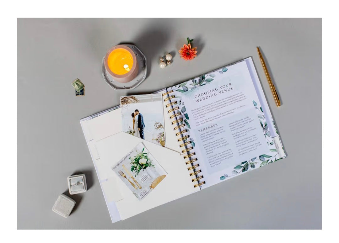 The Complete Wedding Planner Green Floral - UK Bridal Planning Book Journal & Organising Diary, Engagement Gift, Countdown Calendar
