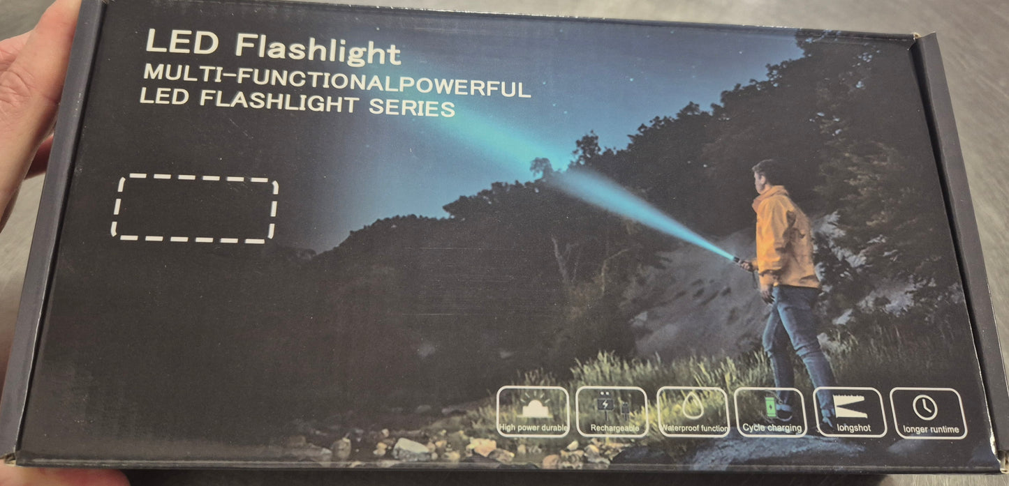 High Power Flashlight Multi-Functional, Rechargeable, Waterproof with Zoom Function and multi light modes Working voltage rang 2.7-4.2v torch