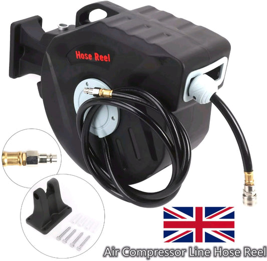 Garden Outrdoor Auto Rewind Retractable Air Compressor Hose Reel Garage 20M