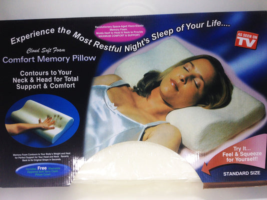 Orthopedic Foam Cushion with Double Wave Memory Pillow Soft Bed Cervical with Cover