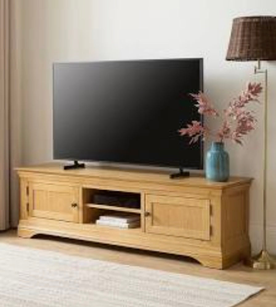 New Constance Ready Assembled TV Unit - fits up to 65 inch TV Solid Oak