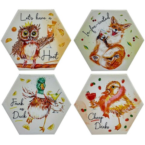 Ceramic Coaster Set, Cocktail Recipe
