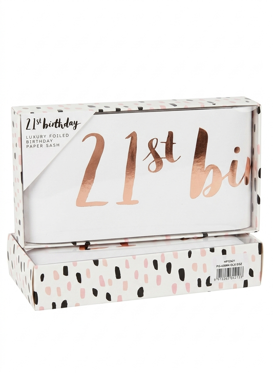 21st Birthday Luxury Foiled Birthday Paper Sash