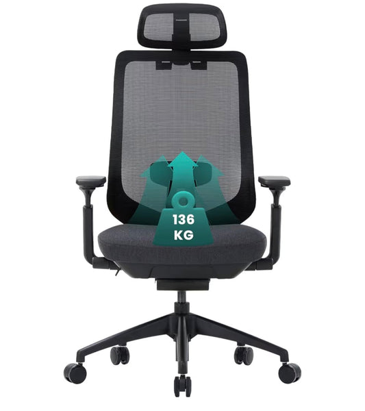 COLAMY Ergonomic Mesh Office Chair, High Back Computer Executive Desk Chair with Adjustable Headrest and 4D Arms, Slide Seat, Tilt Lock, Black