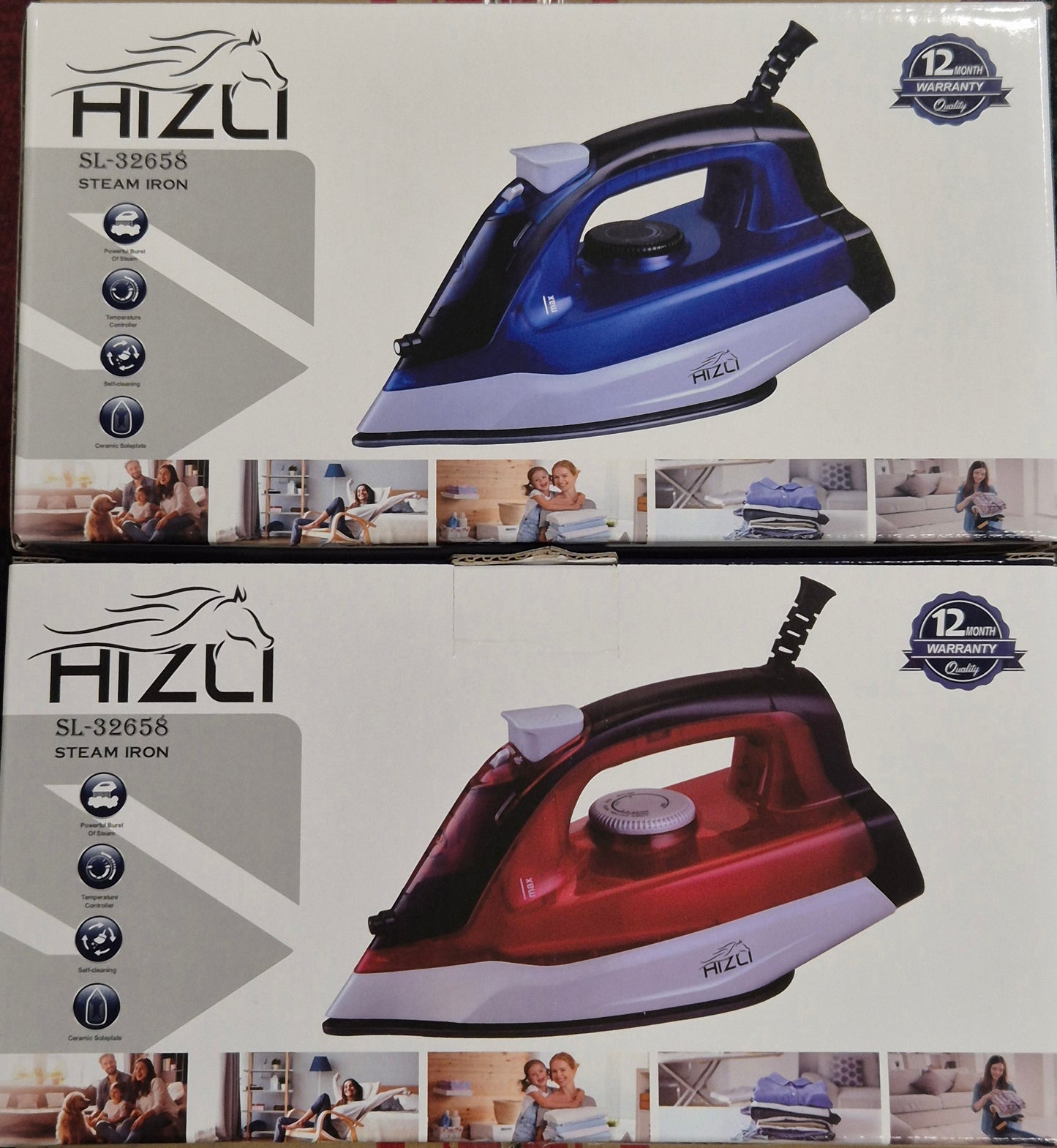 Hizli Steam Iron Red or Blue