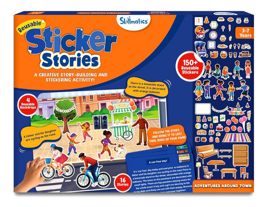 Skillmatics Activity Kit - Creative Storytelling & Skill Building with 150+ Reusable Stickers, Educational, Mess-Free Adventures Around Town