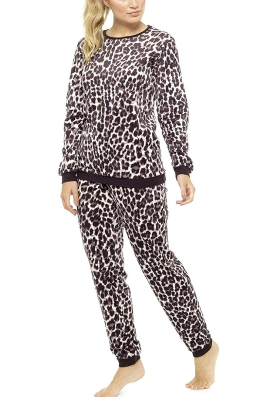 Ladies Animal Print Twosie Pyjamas Luxury Soft