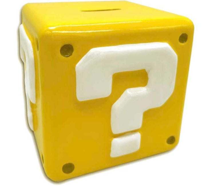Super Mario Question Mark Block Shaped Money Bank