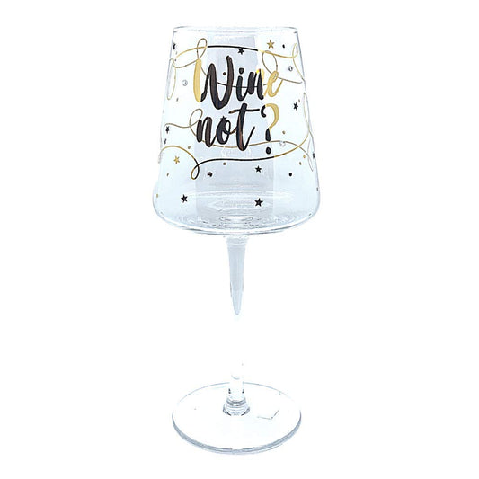 Chin Chin Birthday Crystal Wine Glass 'Wine Not'