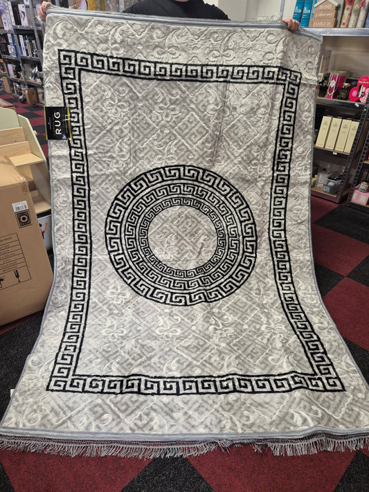 Large Greek Key Machine Washable Rug Non Slip 170x230cm 3 designs super soft