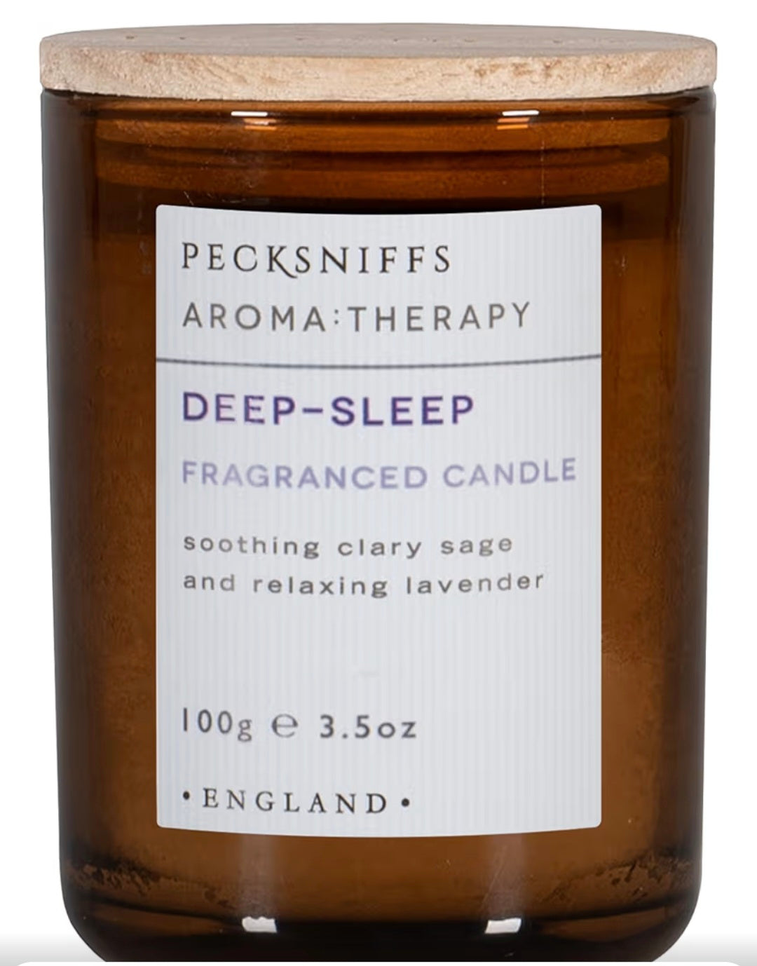 Pecksniff’s - Scented Candle, Long Burning Aroma:Therapy Candle with Lid, Deep Sleep with Lavender, Soot-Free, Consistent Burn, Soothing Fragrance, Cruelty Free, Gift of Luxury (Mini 1 Wick) (100g)