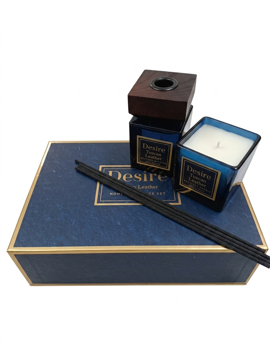 Desire Tuscan Leather Home Fragrance Set