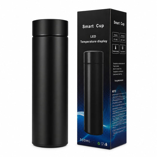 Smart Cup Stainless Steel Vacuum Flask, 500ml, Black
LED Temperature Display, Touch Switch, Built-in Smart Chip, Food Grade Material, Low Power Warning