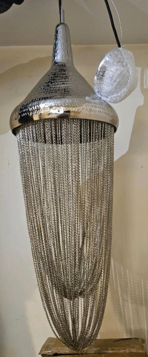 Hammered Hanging Lamp Silver Marrekech Living