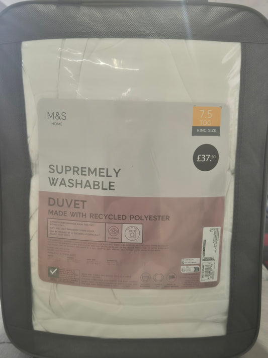 Supremely Washable King 7.5 tog Duvet RRP £37.50