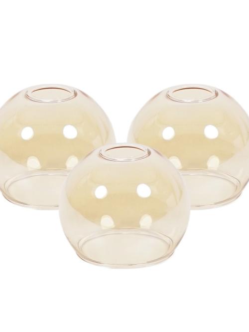 3 Pack Small Amber Glass Shades