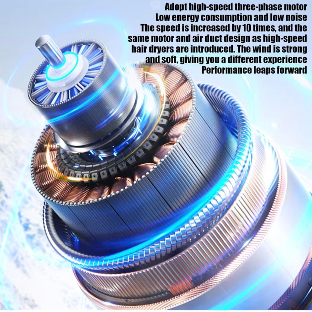 Portable Fan, Personal Pocket Turbo Cooler, 13000 RPM High-Speed Air Circulator, Low Noise Design, Digital Display, Compact Cooling Navy