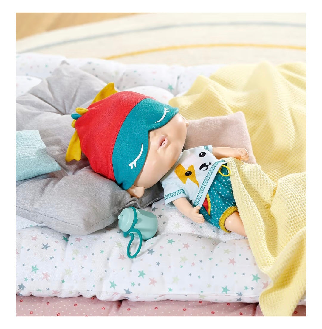 Zapf Creation Chou Chou Baby Mika, Blue Hair 905579 - 30cm Dolls with Movable Eyes with 25 Sound Effects For Toddlers - Extra Romper, Hat, Bottle & Dummy