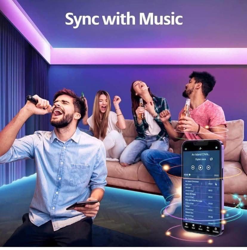 5M Led Lights, Led Strip Light with Music Sync Color Changing, RGB Led Strip Lights with Smart App & Remote Control for Bedroom, Led Light Strips