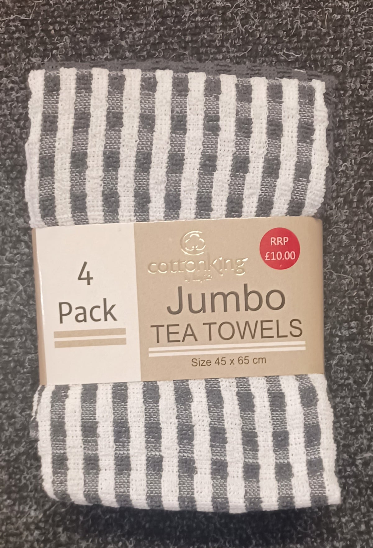 4 Pack CottonKing Jumbo Tea Towels