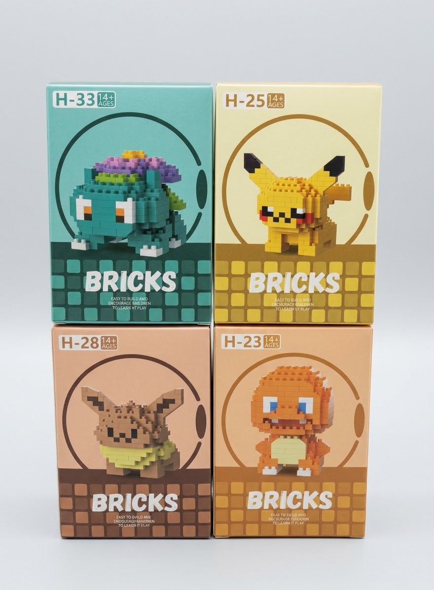 Pokemon Inspired Mini Bricks, 12 To Collect