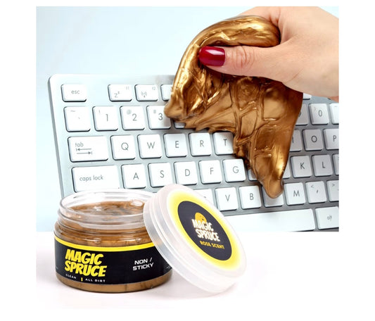 Cleaning Gel for Car Interior, Universal Car Cleaning Kit With Rose Scented Luxury Gold Cleaning Gel Putty Reusable, Non-Water Keyboard Cleaner for Laptop Dust Cleaning in Containers