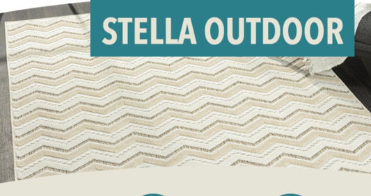 Rugs and More Stella Indoor/Outdoor Rug - Waterproof UV Resistant, Durable Low Pile (Zig Zag, Beige - 120x170cm)