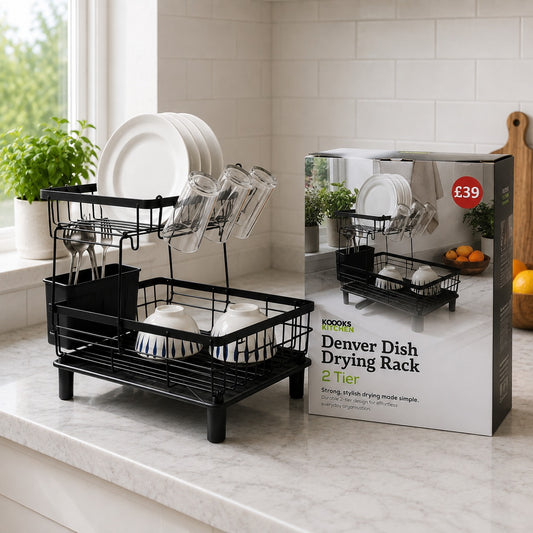 Denver 2 Tier Dish Drying Rack Drainer 2 colours