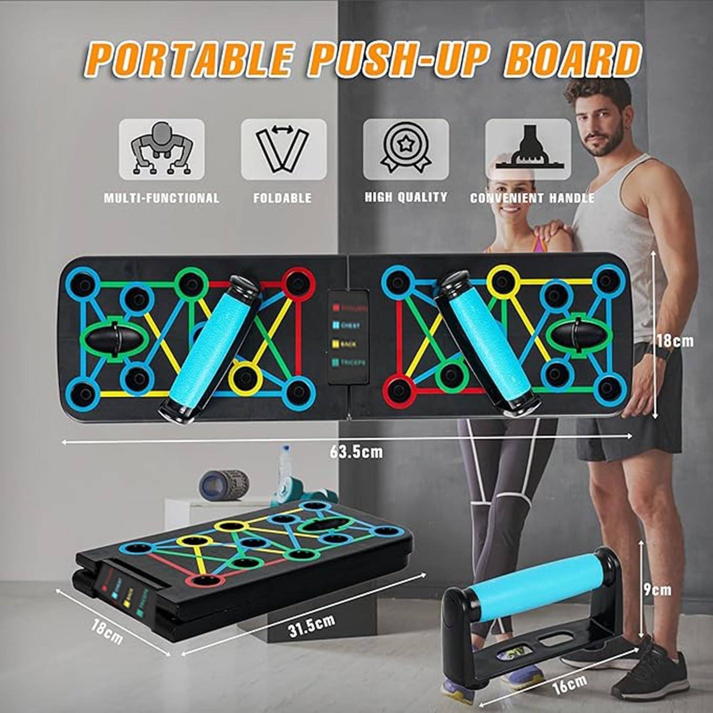 Push Up Board, 17 in1 Multi-function Home Workout Equipment Foldable Portable Press Up Tools Exercise Board Effectively Exercise the Muscle
