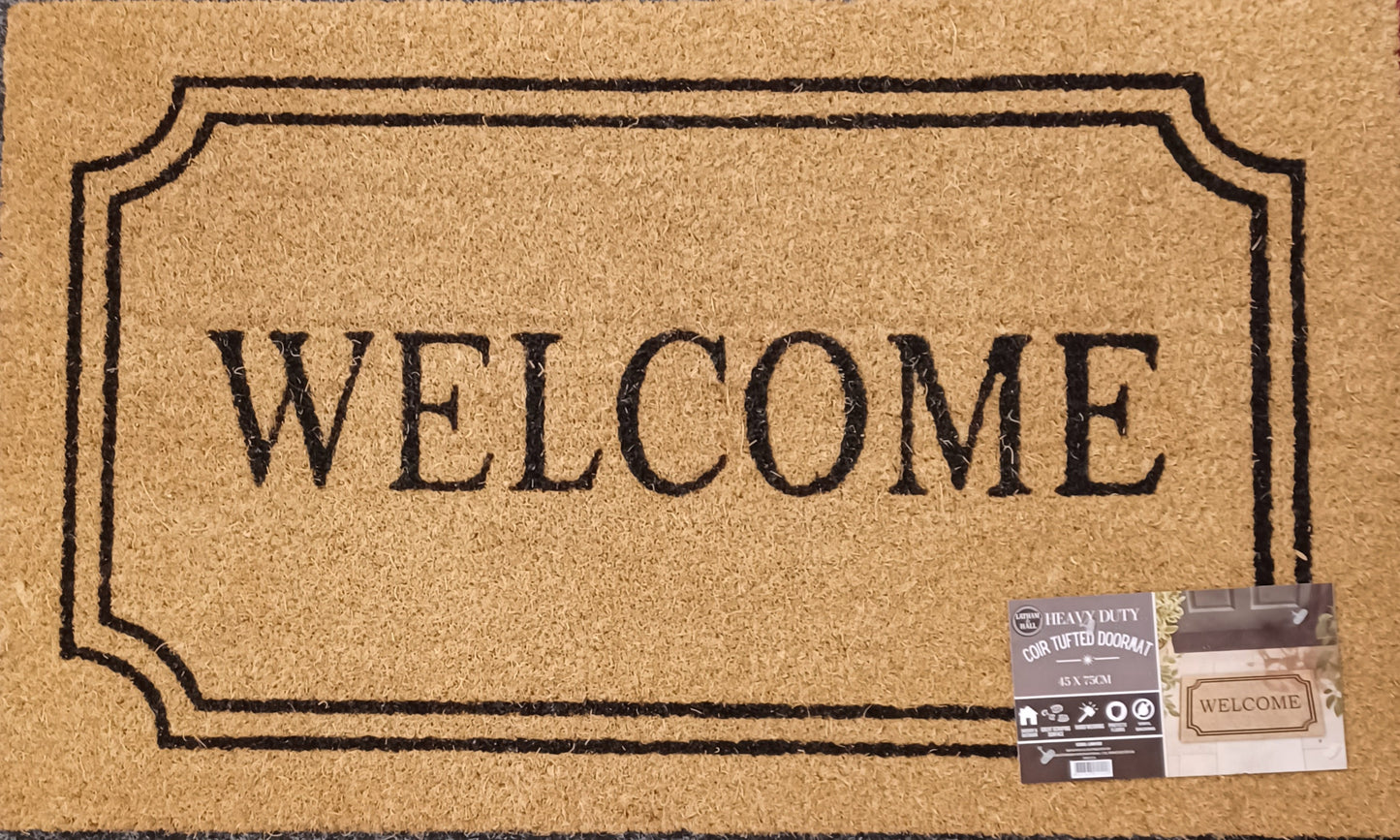WELCOME 45 x 75cm Heavy Duty Tufted Door Mat