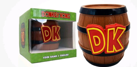 Donkey Kong Barrel Shaped Money Bank