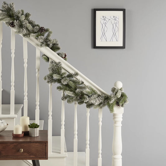 Frosted Pinecone Green Garland
