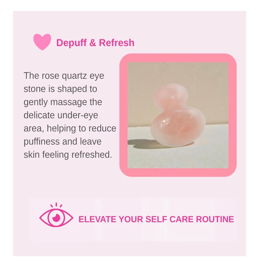 Rose Quartz Face Roller & Eye Massager Set – Facial Roller for Face & Neck – Cooling Under Eye Stone for Depuffing & Skincare – Self Care Beauty Gift for Women – Official Barbie Collection