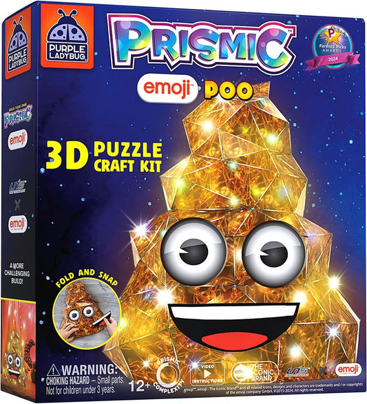 Emoji Poo 3D Puzzle Craft Kit Light-Up DIY Room Décor for Teens & Tweens - Bright Multicolours Emoji Poo