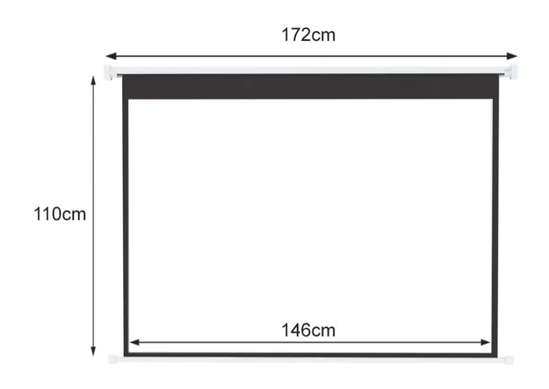 INMOZATA Electric Projector Screen 72inch / 146x110cm Motorised Projection Screen with Remote Control 4:3 Portable Foldable Anti-Wrinkles Projector Movie Screen for Theater Cinema(72inch