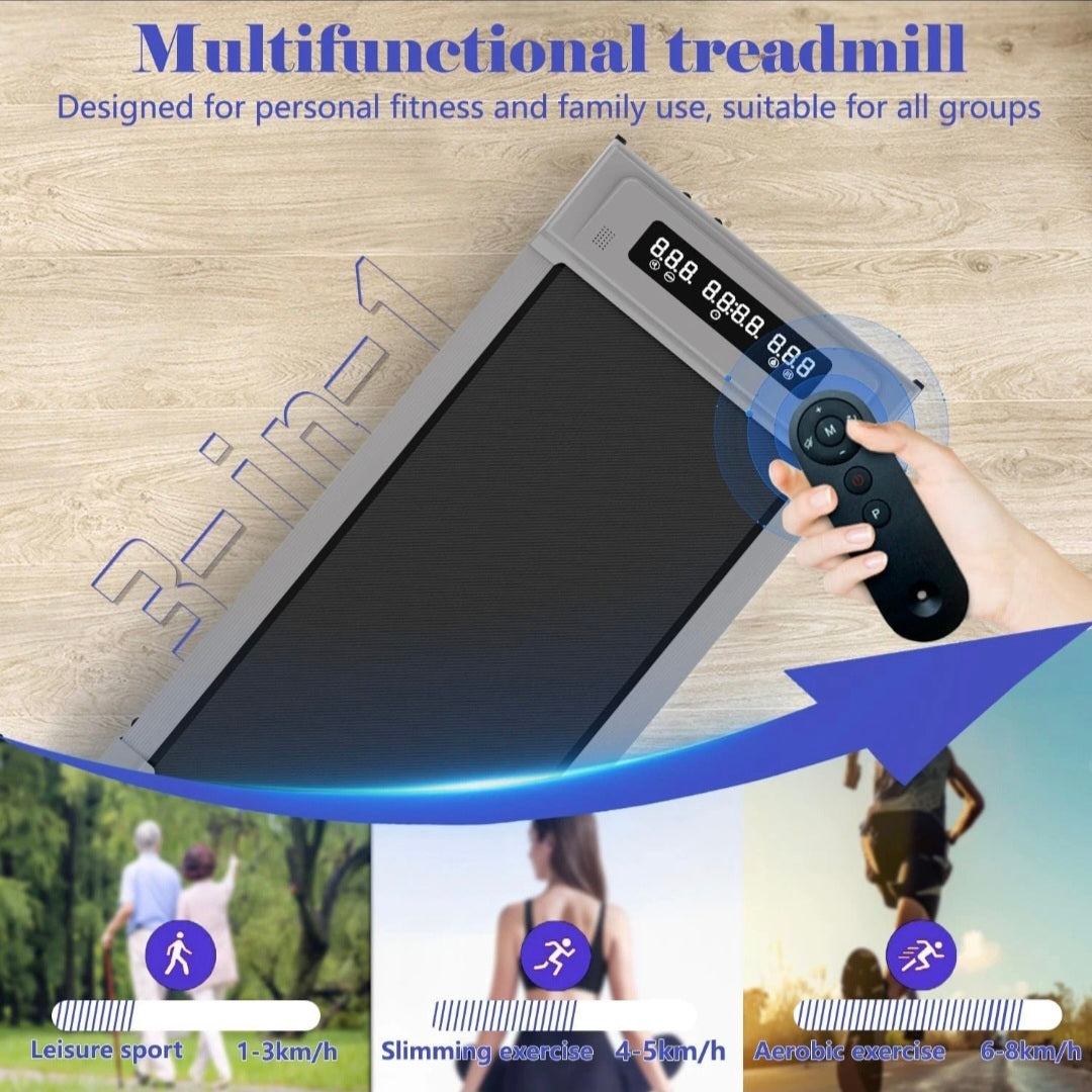 mebiusyhc Compact Armless Treadmill for Small Spaces, Quiet Under-Desk Walking Pad