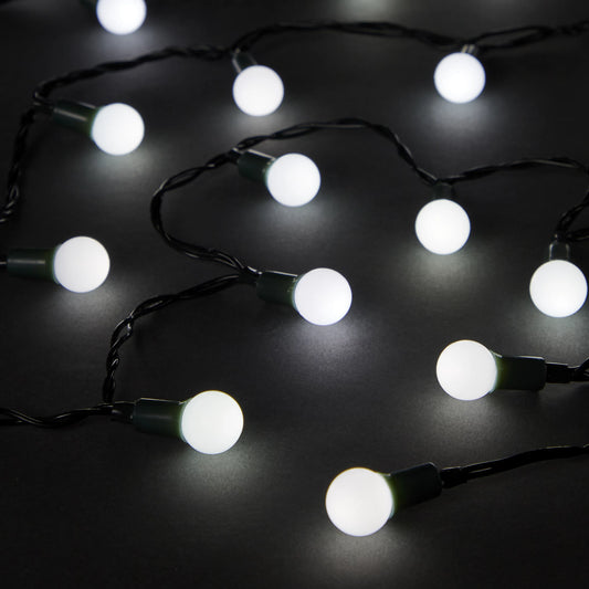 240 Ice white Berry LED String lights With timer function & 25.12m Green cable