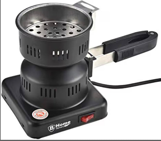 Electric shisha charcoal burner, with hookah gripper grill